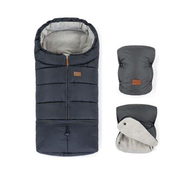Petite and Mars Téli szett Jibot 3in1 bundazsák és kézmelegítõ kesztyû
babakocsira Jasie Charcoal Grey