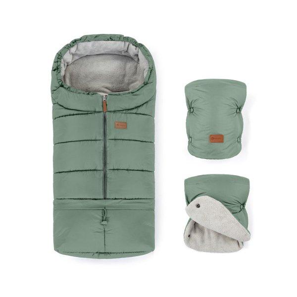 Petite and Mars Téli szett Jibot 3in1 bundazsák és kézmelegítõ kesztyû
babakocsira Jasie Pale Eucalypt