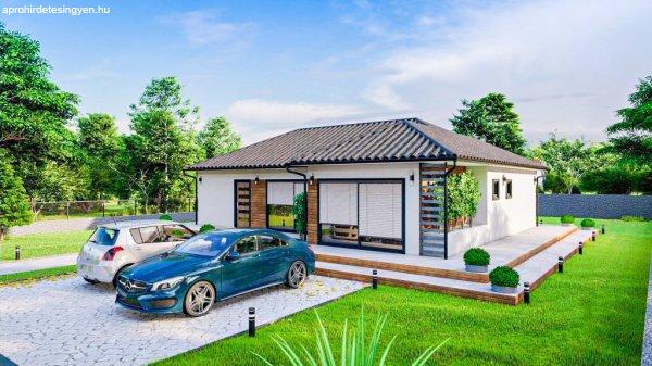 Hajdúszoboszlón, 100 m2-es, egyszintes, hőszigetelt, önálló családi ház
épül, 410 m2-es telken!