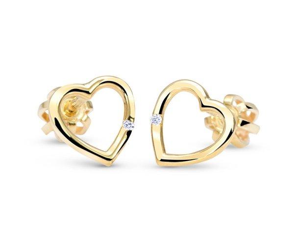 Cutie Jewellery Arany szív fülbevaló cirkónium kővel C2761-30-X-1 fehér
