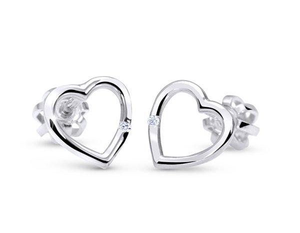 Cutie Jewellery Arany szív fülbevaló cirkónium kővel C2761-30-X-2 fehér