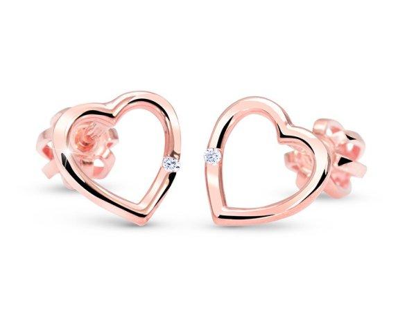 Cutie Jewellery Arany szív fülbevaló cirkónium kővel C2761-30-X-4 fehér