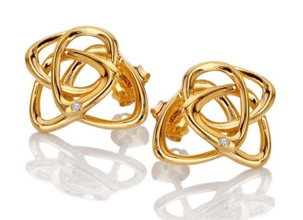 Hot Diamonds Aranyozott fülbevaló gyémánttal Golden Edit Hope DE843