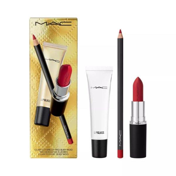 MAC Cosmetics Ajakszett Claim to Fame Ruby Woo (Lip Trio)