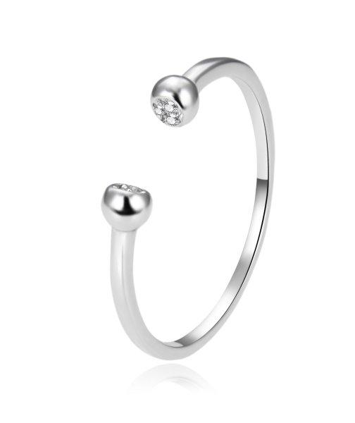 Agato Nyitott ezüst gyűrű cirkónium kövekkel AGT-R45W 62 mm