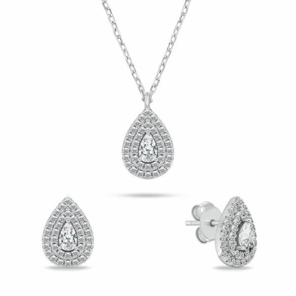 Brilio Silver Ezüst ékszerszett cirkónium kövekkel Tear Drop SET284W
(nyaklánc, fülbevaló)