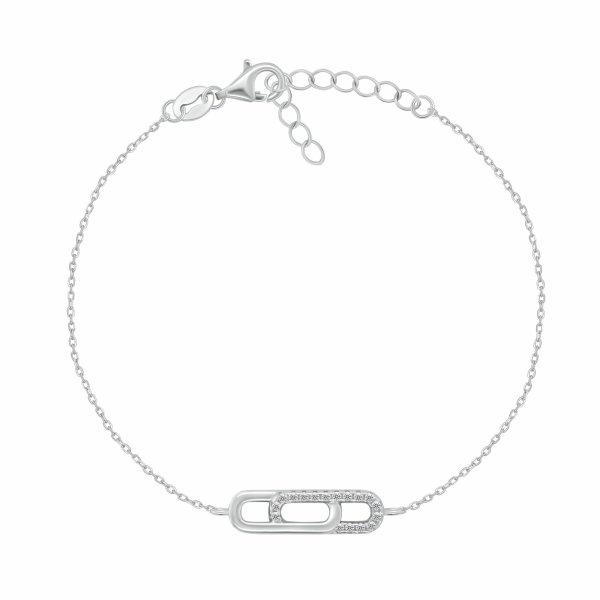 Brilio Silver Modern ezüst karkötő cirkónium kövekkel BRC240W