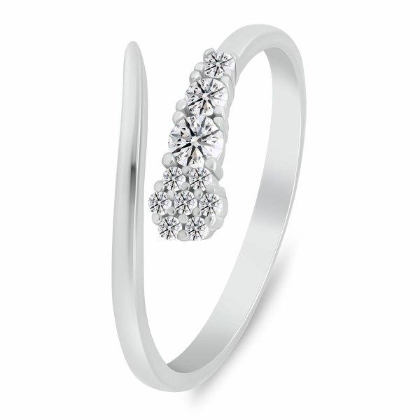 Brilio Silver Luxus nyitott gyűrű színtiszta cirkónium kövekkel RI153W 50
mm