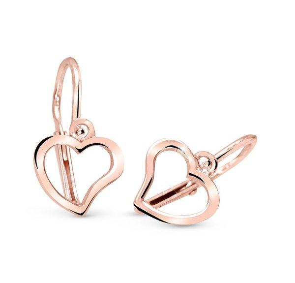Cutie Jewellery Rózsaszín arany szív fülbevaló C2760-10-X-4
