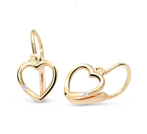 Cutie Jewellery Arany szív fülbevaló cirkónium kövekkel C2761-10-X-1 fehér