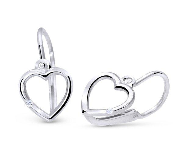 Cutie Jewellery Arany szív fülbevaló cirkónium kövekkel C2761-10-X-2 fehér