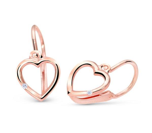 Cutie Jewellery Arany szív fülbevaló cirkónium kövekkel C2761-10-X-4 fehér