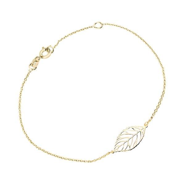 Cutie Jewellery Bájos női karkötő sárga aranyból Levél Z0131-60-X-1