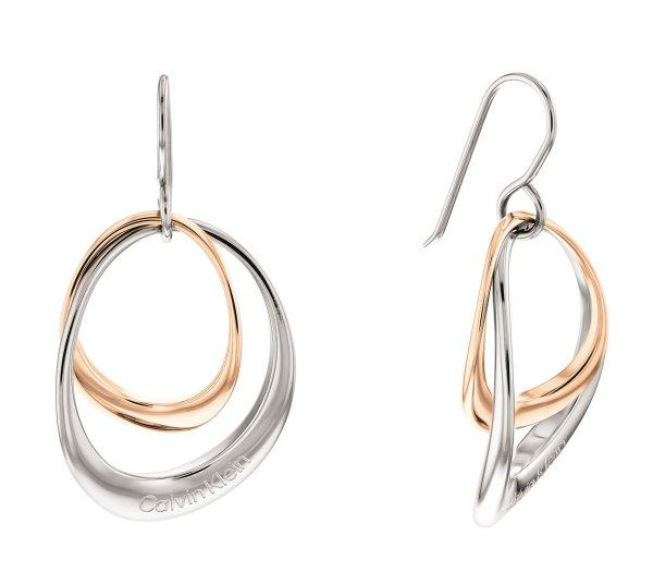 Calvin Klein Eredeti acél bicolor fülbevaló Timeless 35000003
