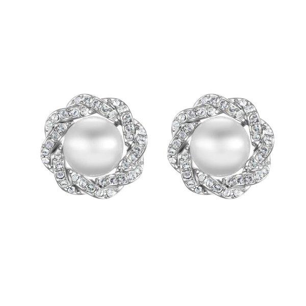 CRYSTalp Luxus fülbevaló kristályokkal és gyönggyel Rich pearl 42310.R