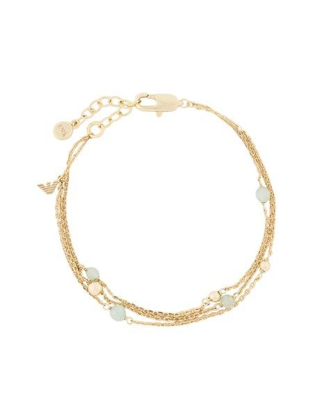 Emporio Armani Tripla aranyozott karkötő aventurinnal EGS3226710