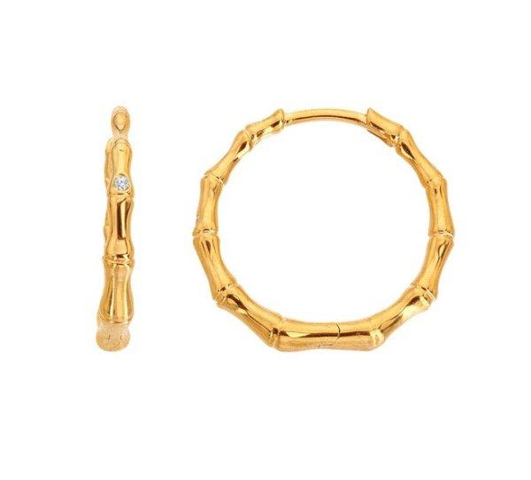 Hot Diamonds Aranyozott karika fülbevaló gyémánttal Golden Edit Hope DE842