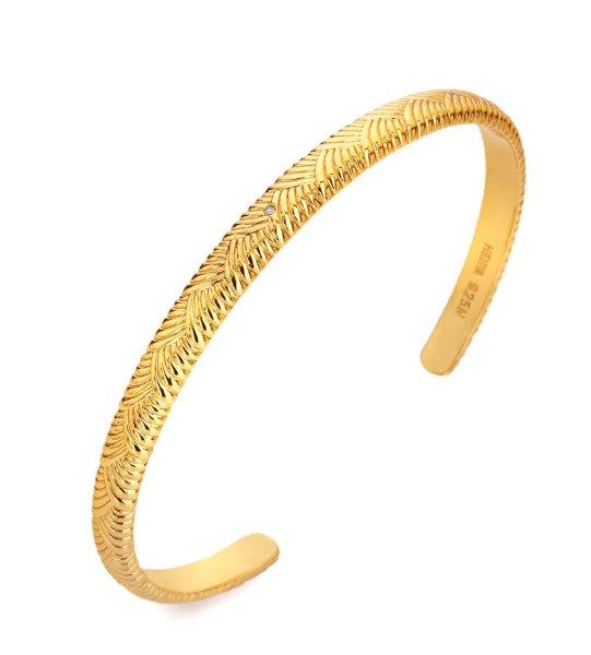 Hot Diamonds Elegáns merev gyémánt karkötő Golden Edit Hope DC216