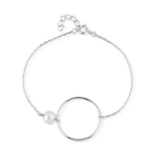 JwL Luxury Pearls Minimalista ezüst karkötő igazgyönggyel JL0859