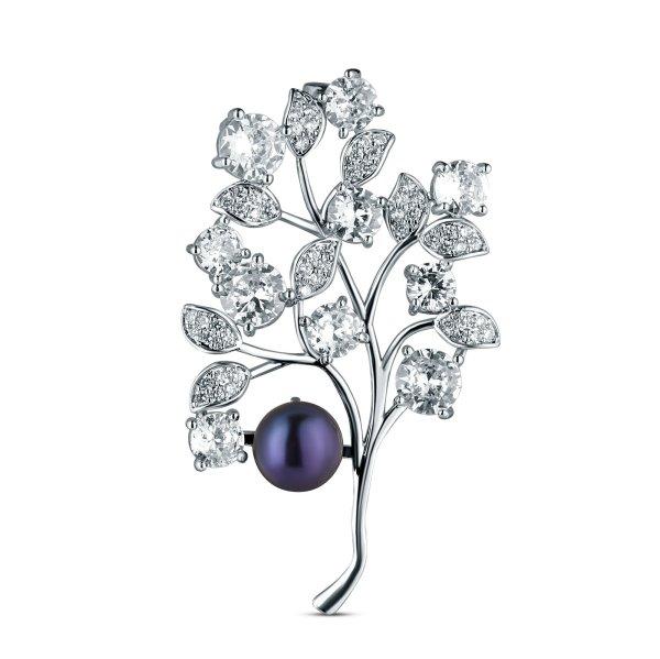 JwL Luxury Pearls Elegáns bross sötét gyönggyel JL0867