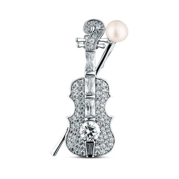 JwL Luxury Pearls Káprázatos gyöngyház bross Hegedű JL0872