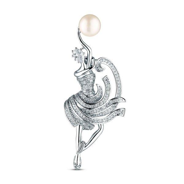 JwL Luxury Pearls Elegáns táncos bross igazgyönggyel JL0875