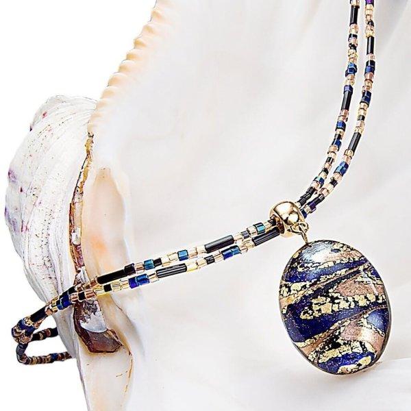 Lampglas Bámulatos női nyaklánc Egyptian Queen Lampglas gyönggyel és 24
karátos arannyal NP28