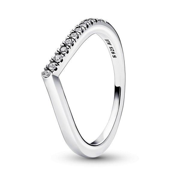 Pandora Gyengéd ezüst gyűrű cirkónium kövekkel 192394C01 52 mm