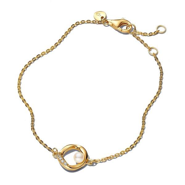 Pandora Aranyozott karkötő gyönggyel és cirkónium kövekkel Essence Shine
563830C01 18 cm