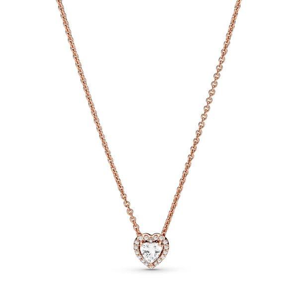 Pandora Aranyozott nyaklánc csillogó szívvel Rose Timeless 388425C01-45