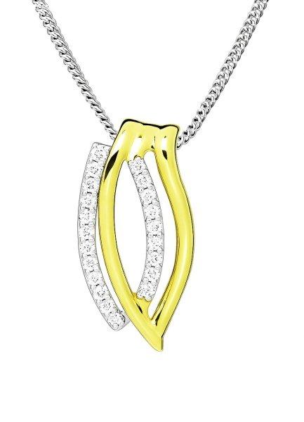 Silver Cat Elegáns ezüst nyaklánc cirkónium kövekkel Bicolor SC599 (lánc,
medál)