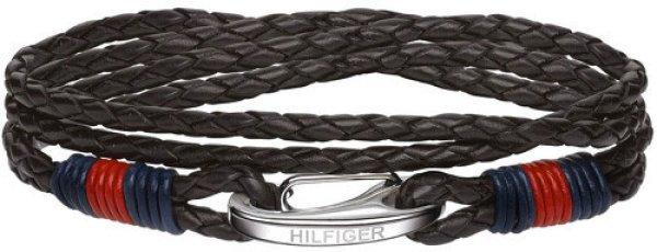 Tommy Hilfiger Fekete bőr karkötő TH2700534