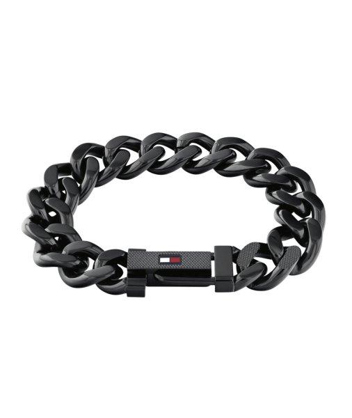 Tommy Hilfiger Jellegzetes fekete acél karkötő Wild 2790639