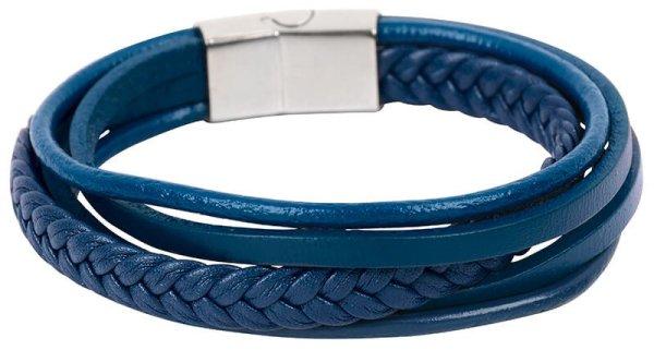 Troli Kék karkötő bőr pántokból Leather