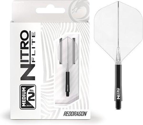 Red Dragon Nitro Flite – Integrált darts szár és szárny (No.2 forma,
fehér/áttetsző, közepes hossz)