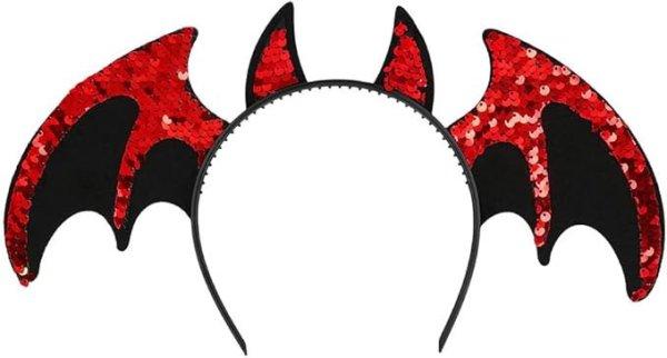 Boland 00913 – Ördög hajpánt tiara flitterekkel, farsangi és Halloween
jelmez kiegészítő