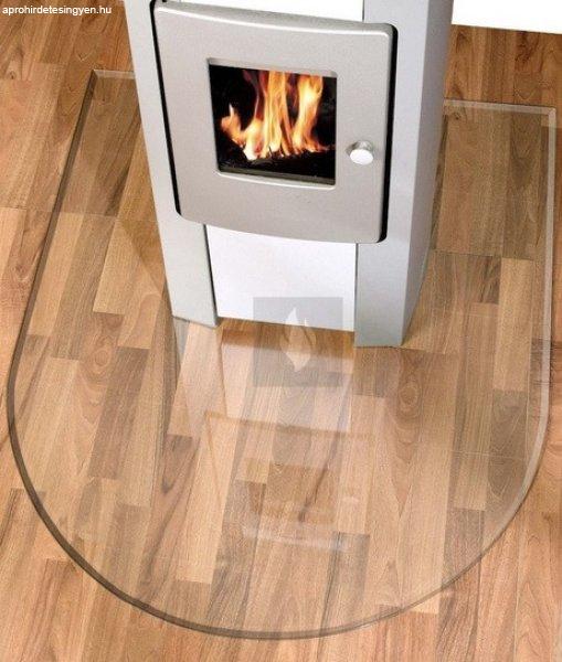 Kandalló alátét üveglap 80x80 cm kerekített téglalap alakú,
üvegvastagság: 8 mm