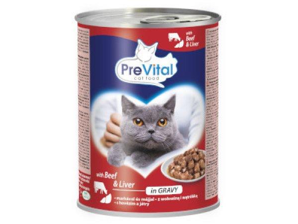 PreVital Cat konzerv 415g szószos Marha-máj