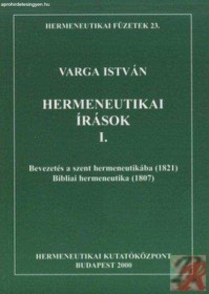 HERMENEUTIKAI ÍRÁSOK I.