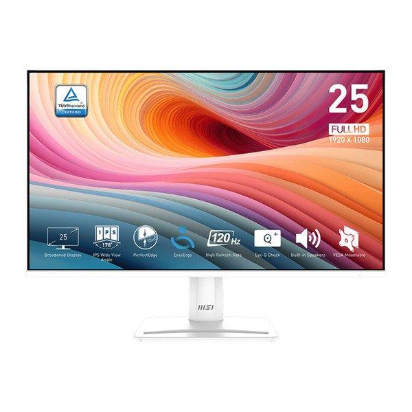 MSI Monitor Business PRO MP251W E2 24,5" FHD, 1920x1080, IPS, 120Hz, 1500:1
CR, 300cd/m2, 1ms, HDMI, DP, VGA, White