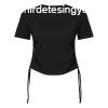 TriDri Ni crop top hzott oldals rszletekkel - Fekete | 