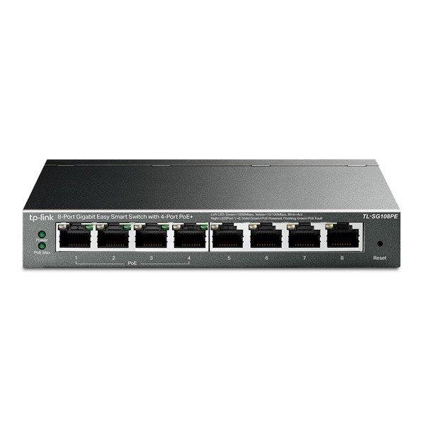 tp-link TL-SG108PE, 8 port Gigabit Easy Smart Switch, 8x 10/100/1000M RJ45
ports,  4x PoE+ 55W, IGMP, MTU, Tag-Based, VL