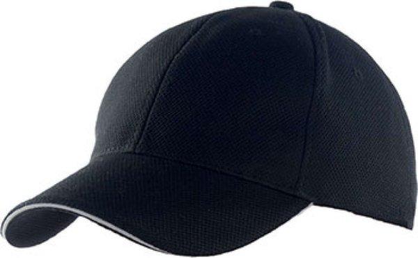 KP207 kontrasztos szendvics ellenzős 6 paneles baseball sapka K-UP,
Black/Grey-U