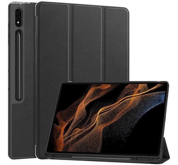 Tok álló, bőr hatású (aktív FLIP, oldalra nyíló, TRIFOLD, asztali
tartó, ceruza tartó) FEKETE Samsung Galaxy Tab S10 Ultra LTE (SM-X926B),
Galaxy Tab S10 Ultra WIFI (SM-X920)
