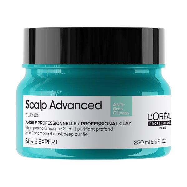 L'Oréal Professionnel Sampon és maszk zsíros fejbőrre 2 az 1-ben Scalp
Advanced (Anti-Oiliness 2-in-1 Clay) 250 ml