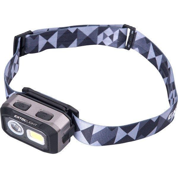 LED fejlámpa, Osram+COB, 500 Lumen; IR szenzor, tölthető akkuval+AAA elemmel
is