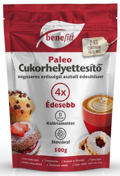 Benefitt Paleo Cukorhelyettesítő (Eritrit, Stevia) 4X Erősségű 500G