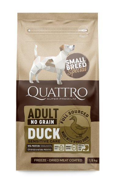 QUATTRO Hypoallergenic SMALL BREED ADULT DUCK kutyatáp 1,5kg