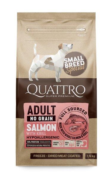 QUATTRO Hypoallergenic SMALL BREED ADULT SALMON AND KRILL kutyatáp 7kg