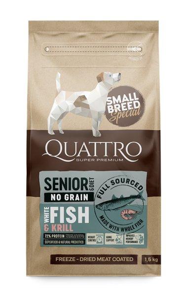 QUATTRO Hypoallergenic SMALL BREED SENIOR FISH AND KRILL kutyatáp 7kg